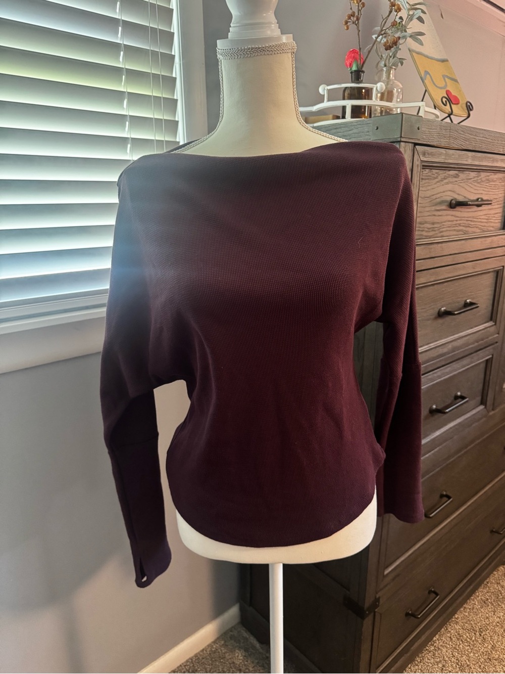 We The Free Off-the-Shoulder Sweater in Deep Plum